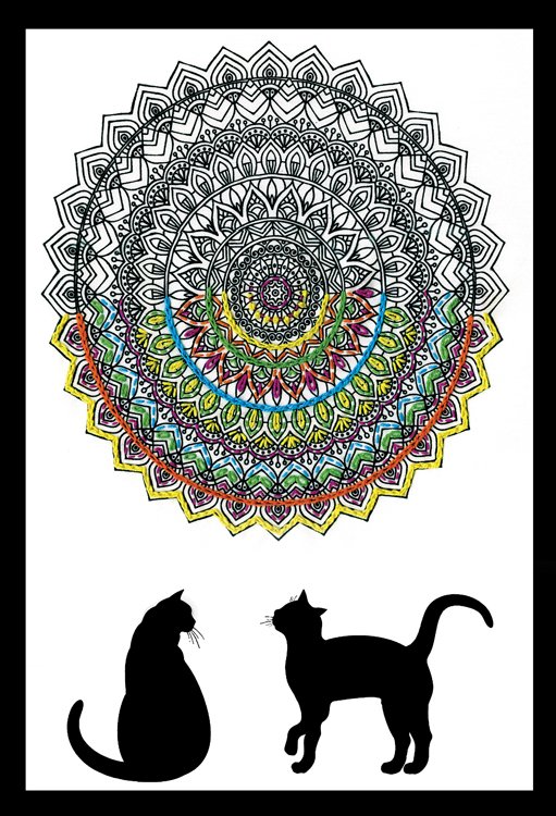 ZEN Cat Mandala, 10" x 16"